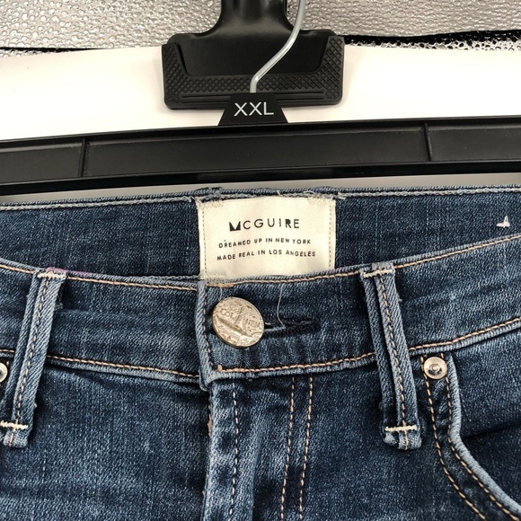 MCGUIRE DENIM High Rise Distressed Jeans Stretch Denim Women Ripped 29 Newton - Picture 3 of 8